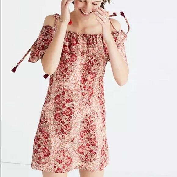 Madewell Dresses & Skirts - Madewell | Silk Paisley Cold Shoulder Dress
